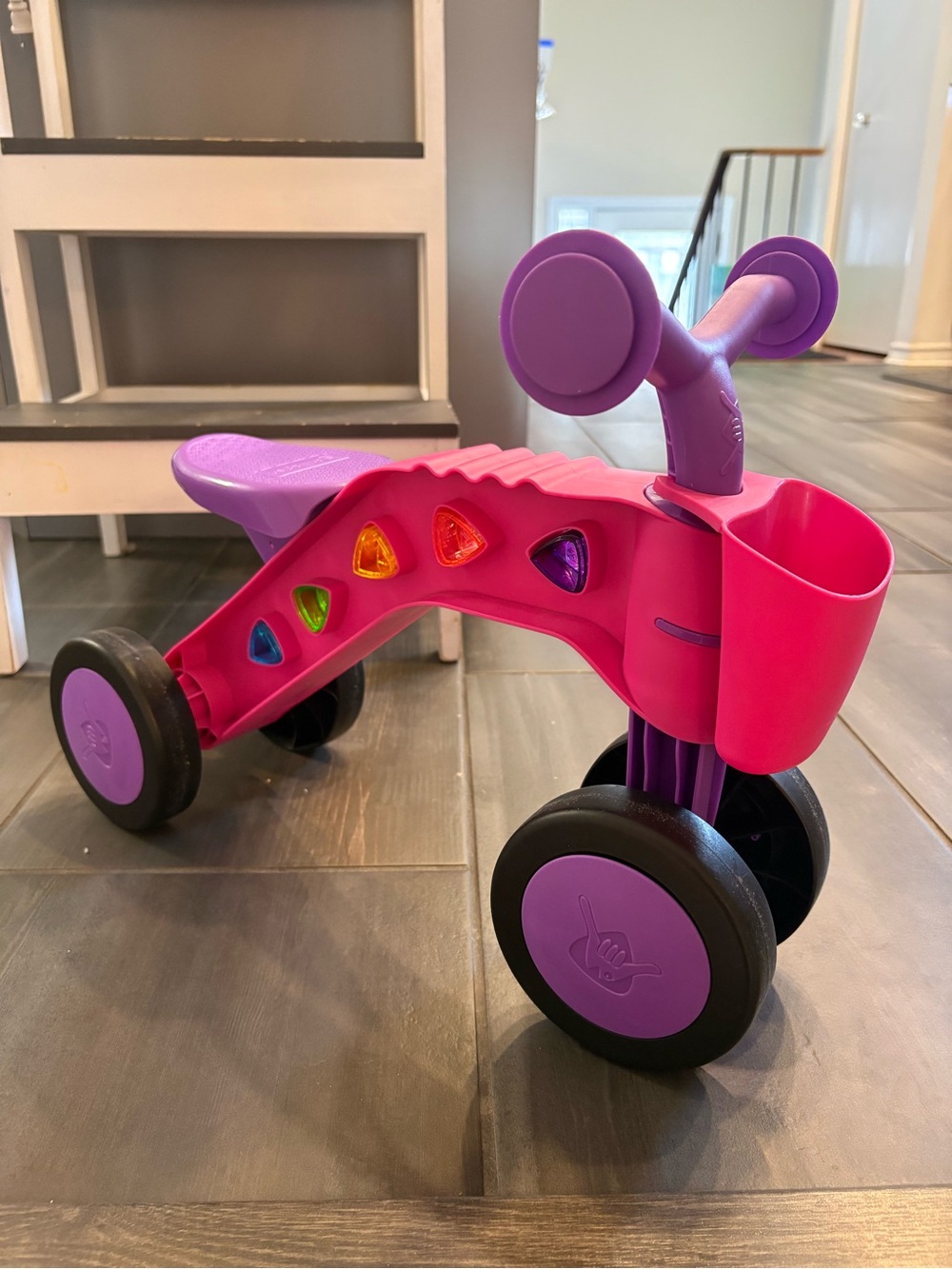 Kids Pink and Purple Ride-On Toy Tricycle